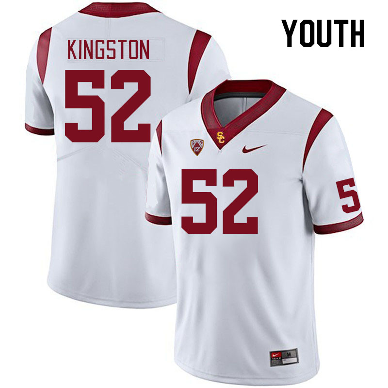 Youth #52 Jarrett Kingston USC Trojans College Football Jerseys Stitched Sale-White - Click Image to Close